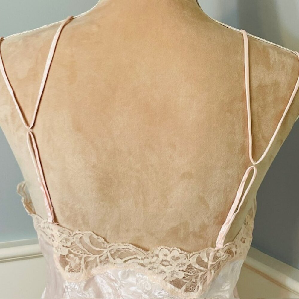 Victoria's Secret Gold Label Vintage Satin Jacquard Lace Pajama Set Med - Picture 7 of 11